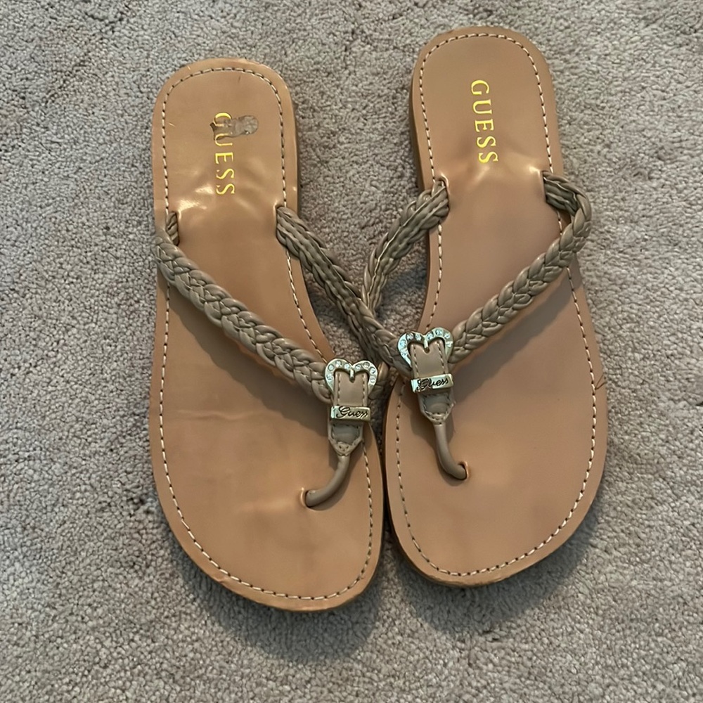 EUC Guess jeweled flip flop size 8.5